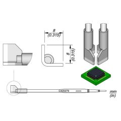 JBC C420279 Tip Cartridge QFP and PLCC 8.0mm 
