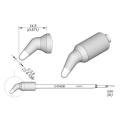 JBC C470008 Tip - Conical Bent Cartridge Ø 3.5