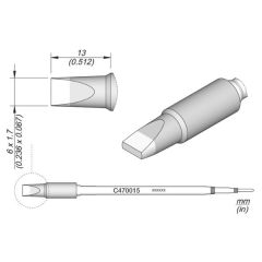 JBC C470015 Tip - Chisel Cartridge 6 x 1.7mm 