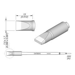 JBC C470016 Tip - Chisel Cartridge 7.5 x 1.7mm