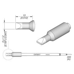 JBC C470017 Tip - Chisel Cartridge 5 x 1.2mm