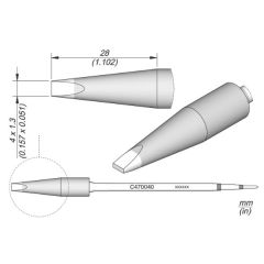 JBC C470040 Tip - Chisel Cartridge 4 x 1.3mm