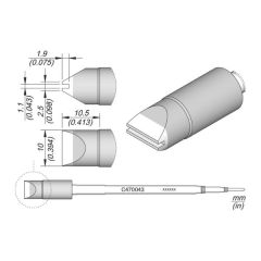 JBC C470043 Tip - Drag Cartridge 1.1 x 10mm