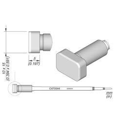 JBC C470044 Tip - RF Shield Removal Cartridge 10 x 15mm