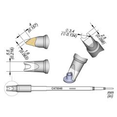 JBC C470048 Tip - Barrel Cartridge Ø 3.4