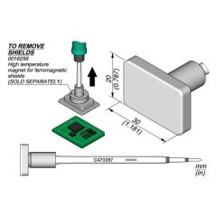 JBC C470057 Tip - RF Shield Removal Cartridge 20 x 30mm