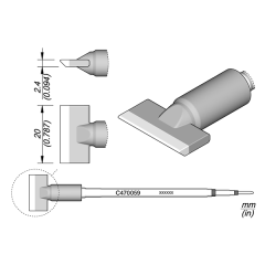 JBC C470059 Tip - Blade Cartridge 20mm