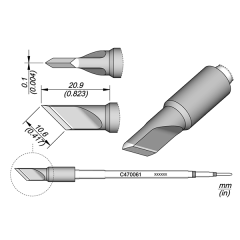 JBC C470061 Tip - Knife Cartridge 10.6mm