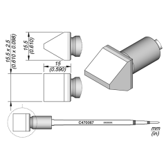 JBC C470067 Tip - Chisel Cartridge 15.5 x 2.5mm Squ