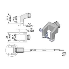JBC C470070 Tip - Faston Terminal Cartridge 21mm