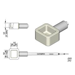 JBC C470SP01 Tip - Solder Pot Cartridge 18 x 15mm