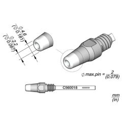 JBC C560018 Through-hole Desoldering Tip Ø 2.2