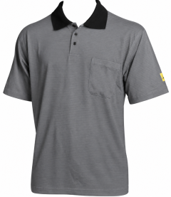 ESD Anti Static Polo shirt | Short Sleeves - Blue/Grey - Sizes: S-XL