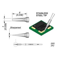 JBC C105115 Tip Cartridge Conformal Coating Removal 1.0 x 6mm