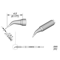 JBC C105118 Tip Cartridge Conical Bent Ø 0.1mm
