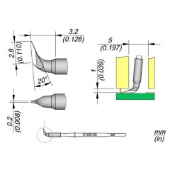 JBC C105129 Tip - Knife Cartridge 2.8 x 0.2mm 