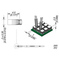 JBC C105131 Chisel Cartridge 2.0 x 0.35mm