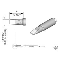 JBC C105222 Tip Cartridge Chisel 1.6 x 0.3mm