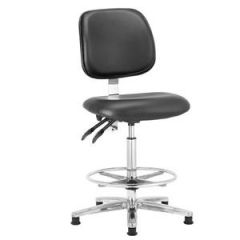 ESD Clean Room Vinyl Chair High 550-800mm with Footring & Castors/Glides