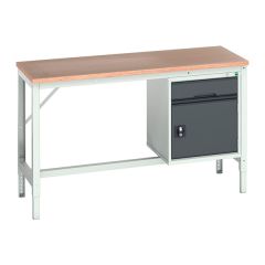 Bott Verso Framework Bench With 1 Drawer-Door Cabinet - Multiplex Worktop - 1500 x 600 (W x D mm)