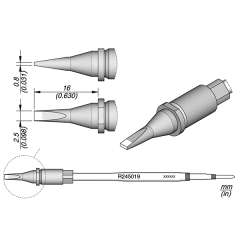JBC R245019 Chisel Cartridge 2.5 x 0.8 - Longer Cartridge Length