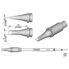 JBC R245020 Chisel Cartridge 3 x 1 - Longer Cartridge Length