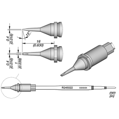 JBC R245022 Grooved Chisel Cartridge 1 x 0.4 - Longer Cartridge Length