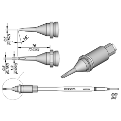 JBC R245023 Grooved Chisel Cartridge 1.3 x 0.5 - Longer Cartridge Length