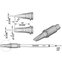 JBC R245025 Grooved Chisel Cartridge 4 x 1 - Longer Cartridge Length