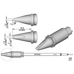 JBC R470043 Grooved Chisel Cartridge 3 x 1.5