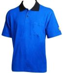 ESD Anti Static Polo shirt | Short Sleeves - Blue/Grey - Sizes: S-XL