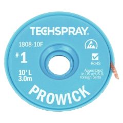 Techspray 1808-10F Pro Wick Desoldering Braid - White 3.0m x 0.9mm 
