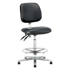 ESD/Antistatic Vinyl High Chair With Footring - Cleanroom