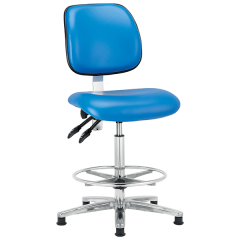 Cleanroom Vinyl High Chair With Footring