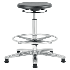 Cleanroom PU High Stool With Footring