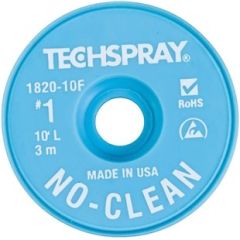 Techspray 1820-10F No Clean Wick Rosin Free Desoldering Braid - White 3.0m x 0.9mm 