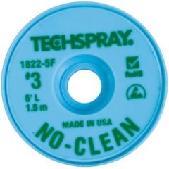 Techspray 1822-5F No Clean Wick Rosin Free Desoldering Braid - Green1.5m x 1.9mm 