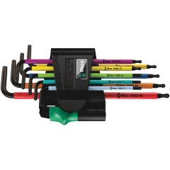Wera 967/9 TX BO Multicolour 1 L-key Set For Tamper-Proof TORX® Screws, BlackLaser, 9 Pieces - 05024335001