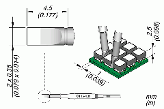 JBC C115-131 JBC Tip Cartridge Bent 0.1mm