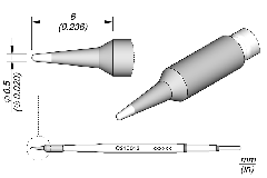 JBC C210013 Tip Cartridge Conical 0.5mm