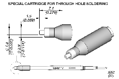 JBC C245117 Tip Cartridge For Through Hole Soldering 1.45 x 2.9mm