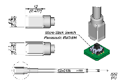 JBC C245136 Tip Cartridge Micro Stick Switch 7.1 x 6.5mm 