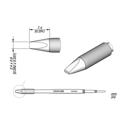 JBC C245-155E Tip Cartridge Chisel 2.4 x 0.8mm 