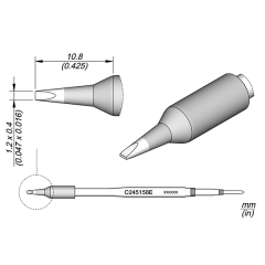 JBC C245158E Cartridge Chisel 1.2 x 0.4