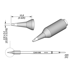 JBC C245159E Cartridge Chisel 0.8 x 0.4