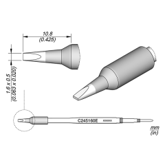 JBC C245160E Cartridge Chisel 1.6 x 0.5
