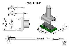 JBC C245222 Tip Cartridge Dual in Line 7.1x13.0mm 