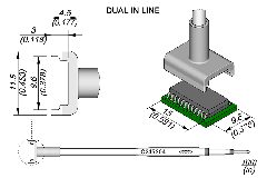 JBC C245304 Tip Cartridge Dual in Line 9.6x15mm 