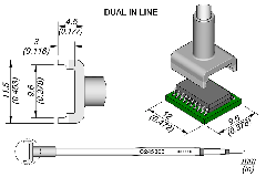 JBC C245305 Tip Cartridge Dual in Line 9.6x12mm  