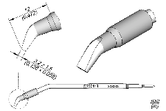 JBC C250418 Tip Cartridge Chisel Bent 3.2 x 1.5mm